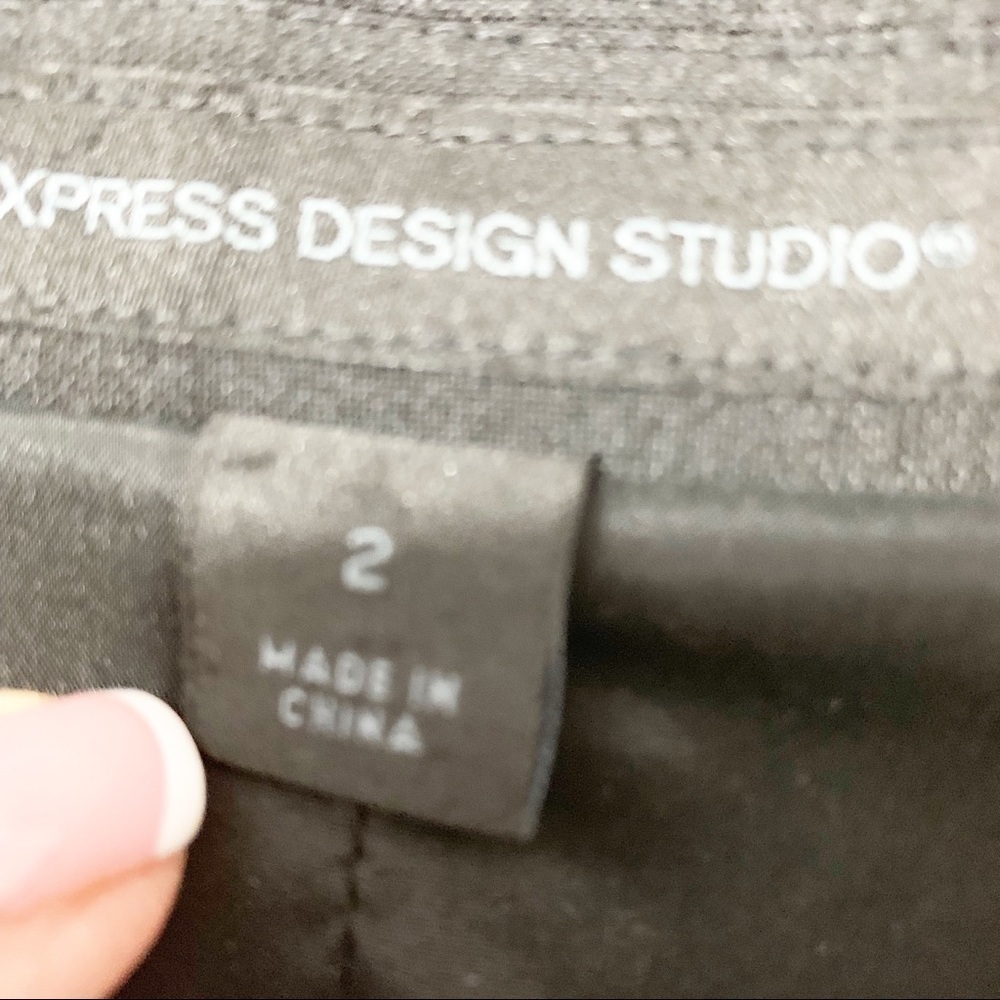 Express Design Studios Stretch Blazer Charcoal - image 3